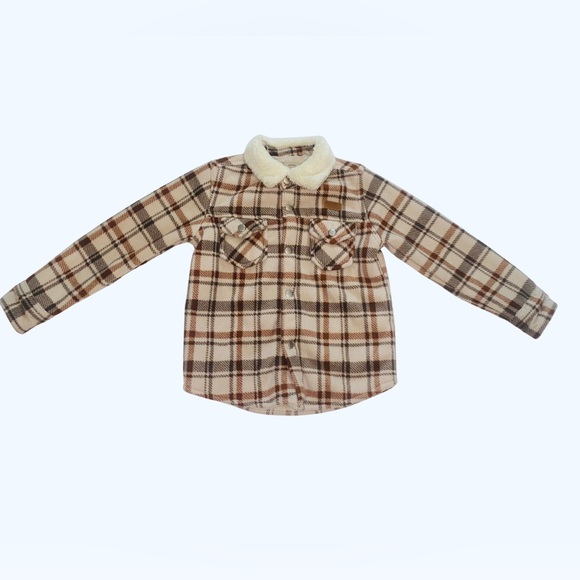 Weatherproof Vintage Youth Boy's Fleece Plaid Shirt Jacket Sherpa Lined Size 4T - Picture 3 of 9